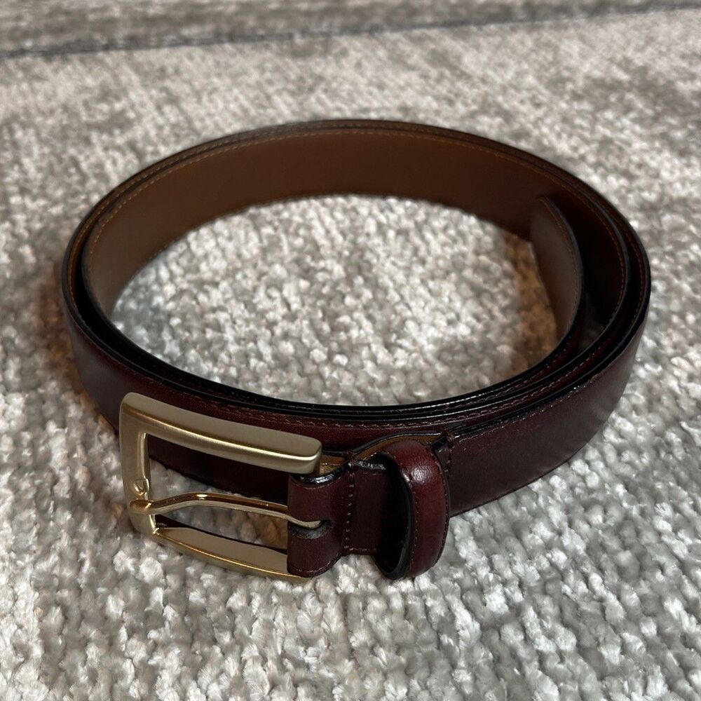 Full Grain Italian Leather Belt Brown Cognac Size 40 / 100 Handmade in Italy